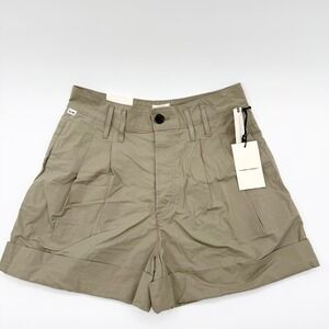 Citizens of Humanity Eugenie Shorts Slate Khaki Pleated Button Fly 2075-1504 27